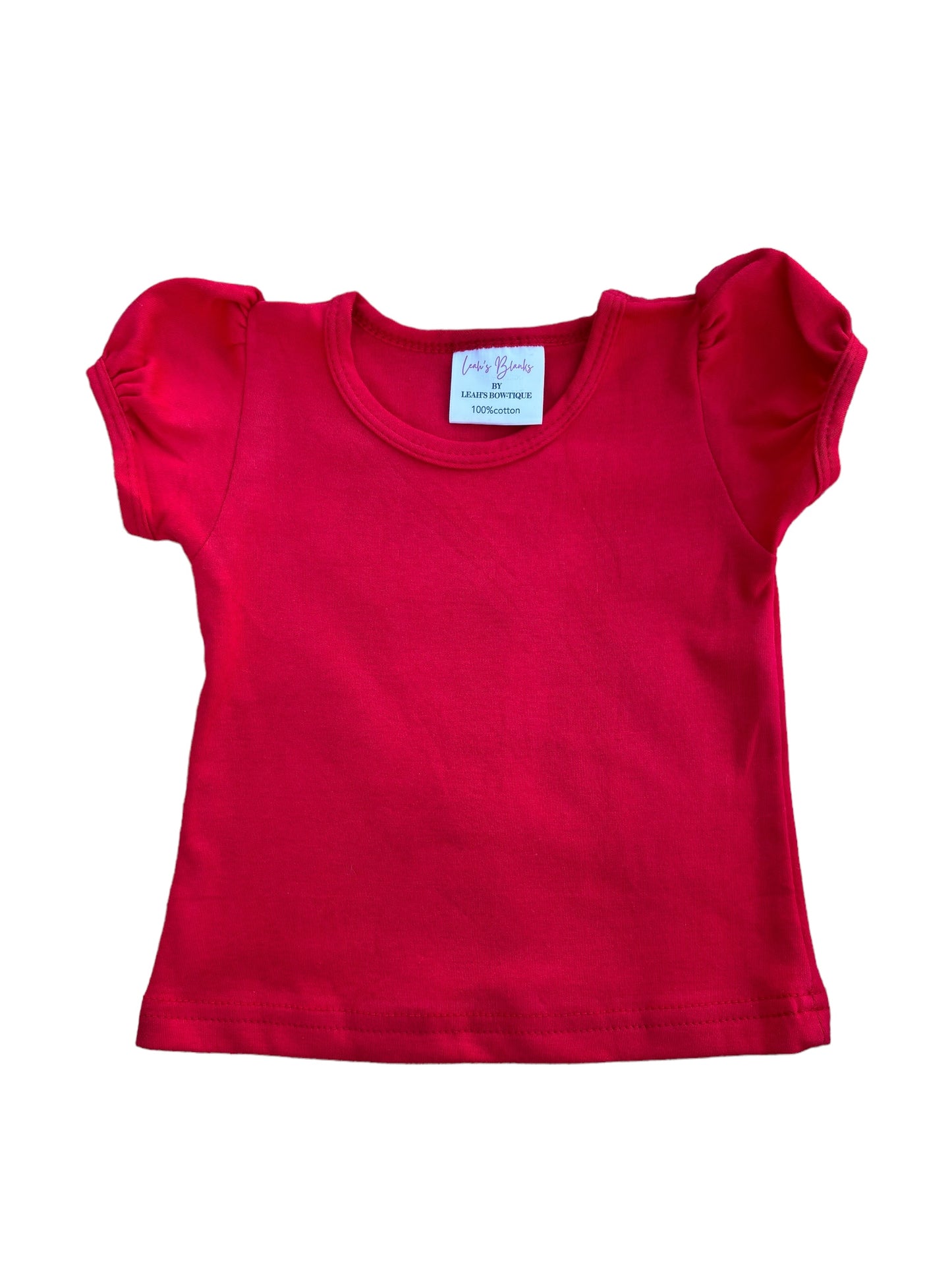 Red Girls Puff Sleeve Shirt