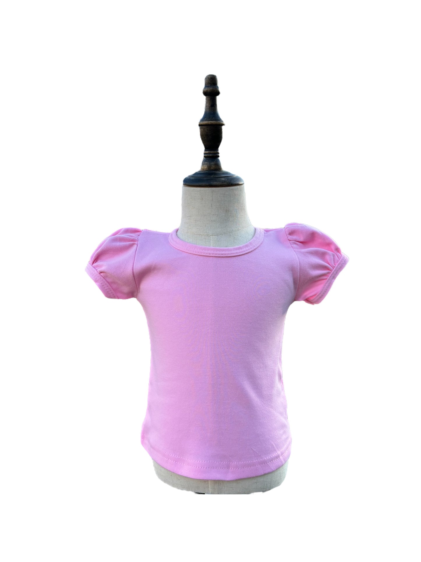 Pink Girls Puff Sleeve Shirt